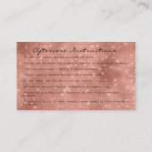 アフターケアの指示ラッシュスパークグリッター赤面 名刺 (裏面)