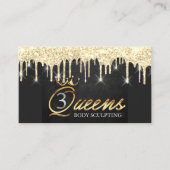 アフターケアの指示ラッシュソフト金ゴールドドリップロゴ 名刺 (正面)