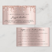 アフターケアの指示ラッシュディールバラ赤面ドリンク 名刺 (正面/裏面)