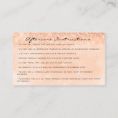 アフターケアの指示ラッシュドリップメイクアップ銅 名刺 (裏面)