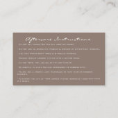 アフターケアの指示ラッシュバラアイロゴブロンズ 名刺 (裏面)