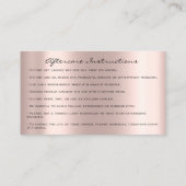 アフターケアの指示ラッシュバラドリップグリーンアイ 名刺 (裏面)