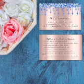 アフターケアの指示ラッシュバラドリップメイクアップブルー 名刺