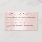 アフターケアの指示ラッシュバラユニークドリンク 名刺 (裏面)