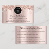 アフターケアの指示ラッシュバラロゴ乾燥Glam 名刺 (正面/裏面)