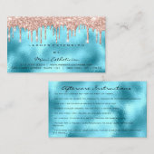 アフターケアの指示ラッシュバラ金ゴールドドリップス海 名刺 (正面/裏面)