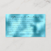 アフターケアの指示ラッシュバラ金ゴールドドリップス海 名刺 (裏面)