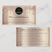 アフターケアの指示ラッシュバラ金ゴールドドリップロゴ 名刺 (正面/裏面)