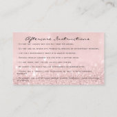 アフターケアの指示ラッシュピンクのグリッターグレー 名刺 (裏面)