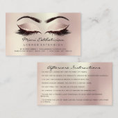 アフターケアの指示ラッシュピンクのグリッター赤面 名刺 (正面/裏面)