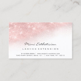 アフターケアの指示ラッシュピンクグリッター白 名刺