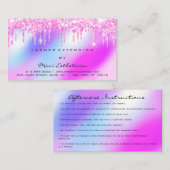 アフターケアの指示ラッシュピンクドリップホログラフ 名刺 (正面/裏面)