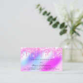 アフターケアの指示ラッシュピンクドリップホログラフ 名刺 (スタンド正面)
