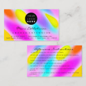 アフターケアの指示ラッシュピンクホログラフロゴ 名刺 (正面/裏面)