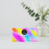 アフターケアの指示ラッシュピンクホログラフロゴ 名刺 (スタンド正面)