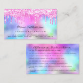 アフターケアの指示ラッシュブライトピンクドリップ 名刺 (正面/裏面)