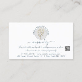 アフターケアの指示ラッシュホワイトロゴQRコード 名刺