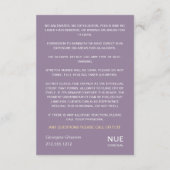 アフターケアの指示ロゴ女性体紫 アドバイスカード (裏面)