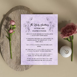 アフターケアの指示ロゴ女性体蝶 名刺