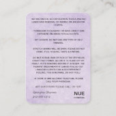 アフターケアの指示ロゴ女性体蝶 名刺 (裏面)