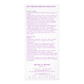 アフターケアの指示体ピアシングパープル ラックカード (裏面)