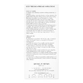 アフターケアの指示体ピアス澄ん ラックカード (裏面)