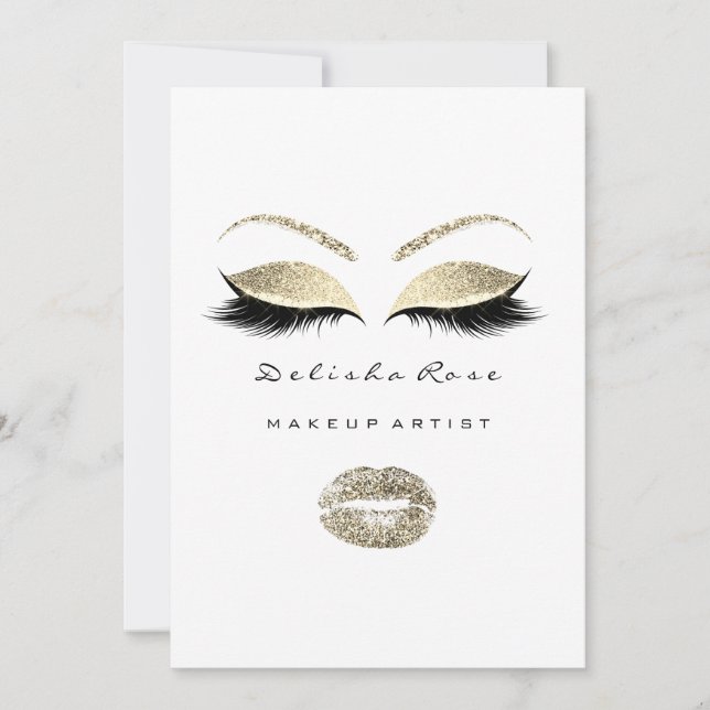 アフターケアの指示白黒グリッター金ゴールド (正面)