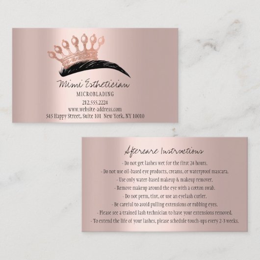アフターケアの指示眉毛クラウンロゴバラ 名刺 (正面/裏面)