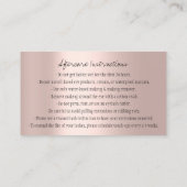 アフターケアの指示眉毛クラウンロゴバラ 名刺 (裏面)