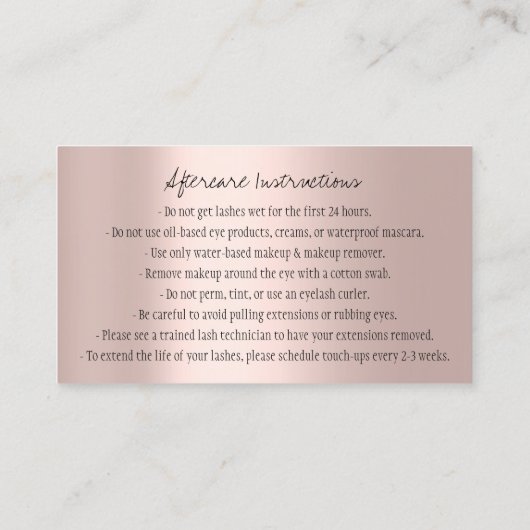 アフターケアの指示眉毛クラウンロゴバラ 名刺 (裏面)