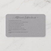 アフターケアの指示眉毛Rosマイクロブレードロゴ 名刺 (裏面)