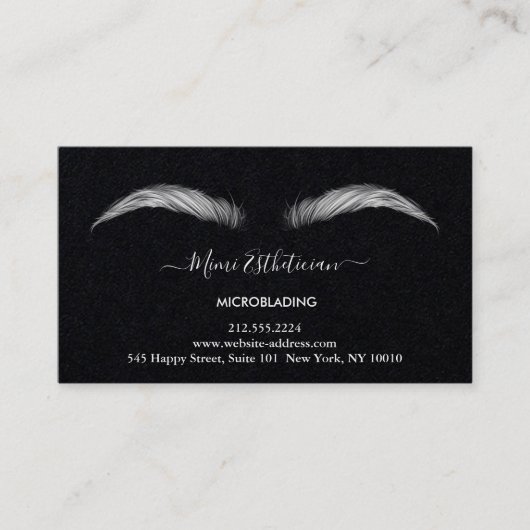 アフターケアの指示眉毛Rosマイクロブレードロゴ 名刺 (正面)