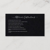 アフターケアの指示眉毛Rosマイクロブレードロゴ 名刺 (裏面)