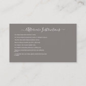 アフターケアの指示眉毛Rosマイクロブレードロゴ 名刺 (裏面)