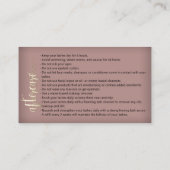 アフターケアの指示Brows Microblading金ゴールド・バス 名刺 (裏面)