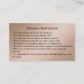 アフターケアの指示Lash金ゴールドドリップSpark 名刺 (裏面)