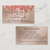 アフターケアの指示Lash金ゴールドドリップSpark 名刺 (正面/裏面)