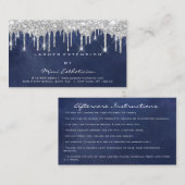 アフターケアの指示Lash Blue Navy Gray Drips 名刺 (正面/裏面)