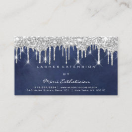 アフターケアの指示Lash Blue Navy Gray Drips 名刺