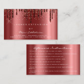 アフターケアの指示Lash Burgundyドリップ紙吹雪 名刺 (正面/裏面)