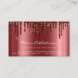 アフターケアの指示Lash Burgundy Drips金ゴールド 名刺