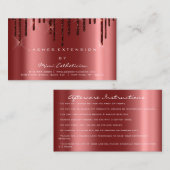 アフターケアの指示Lash Burgundy Drips Spark 名刺 (正面/裏面)