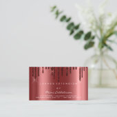 アフターケアの指示Lash Burgundy Drips Spark 名刺 (スタンド正面)