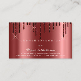 アフターケアの指示Lash Burgundy Drips Spark 名刺