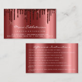 アフターケアの指示Lash Burgundy Drips VIP 名刺 (正面/裏面)