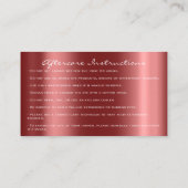 アフターケアの指示Lash Burgundy Drips VIP 名刺 (裏面)