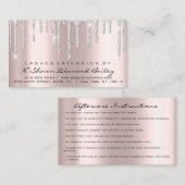 アフターケアの指示Lash Extension Gray Drips 名刺 (正面/裏面)