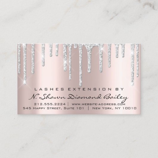 アフターケアの指示Lash Extension Gray Drips 名刺 (正面)