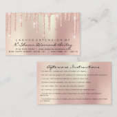 アフターケアの指示Lash Extension Pearly Drips 名刺 (正面/裏面)