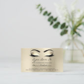 アフターケアの指示Lashes Champaigne金ゴールド 名刺 (スタンド正面)